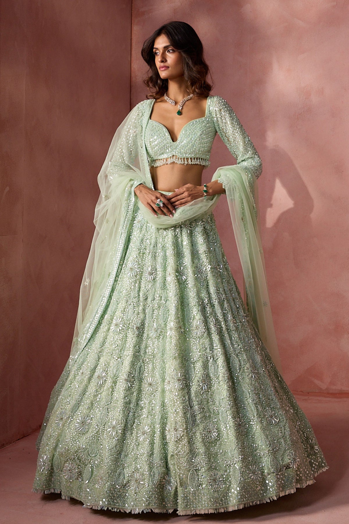Sea Green Lehenga Set