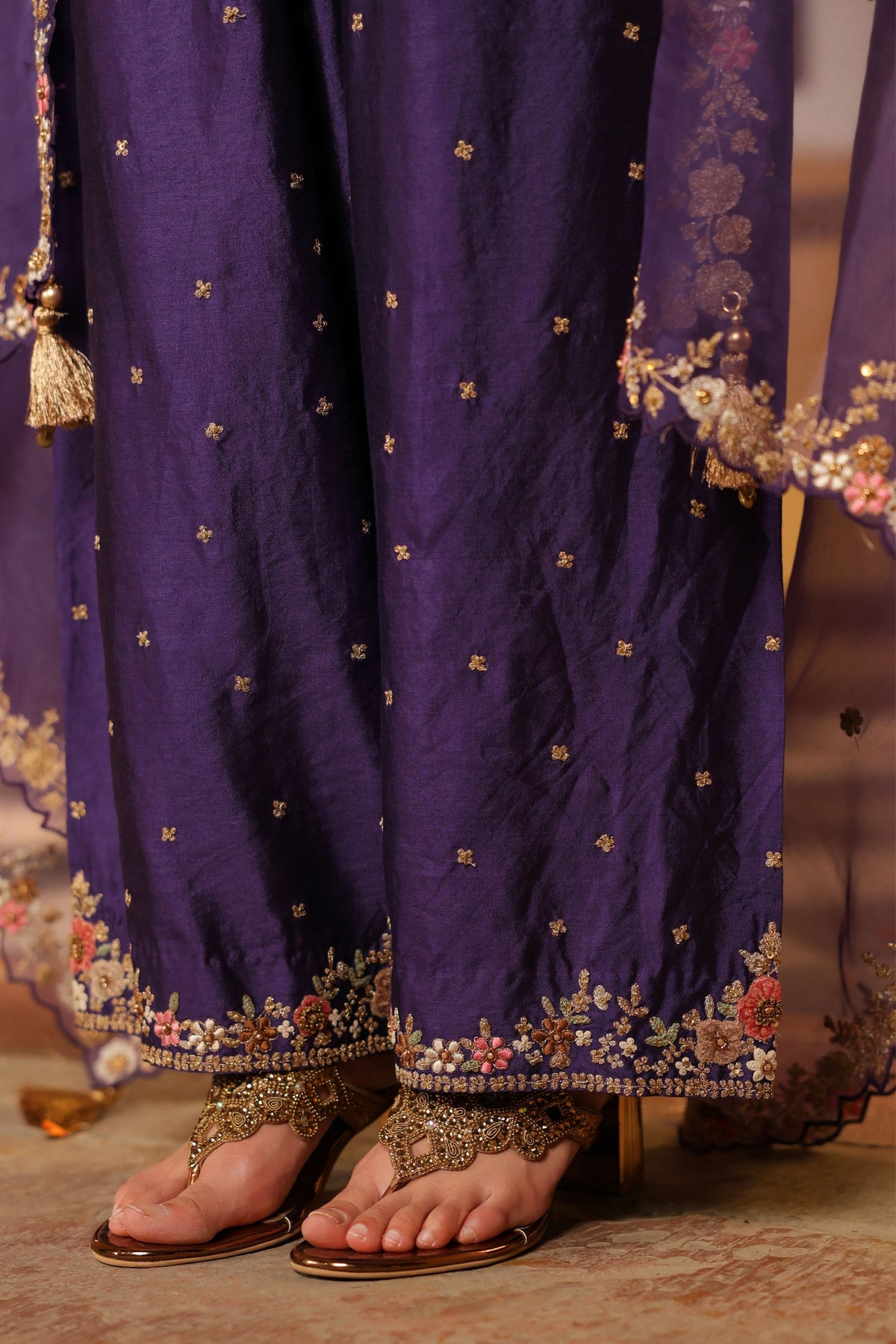 Purple  Ahista Short Kurta Set