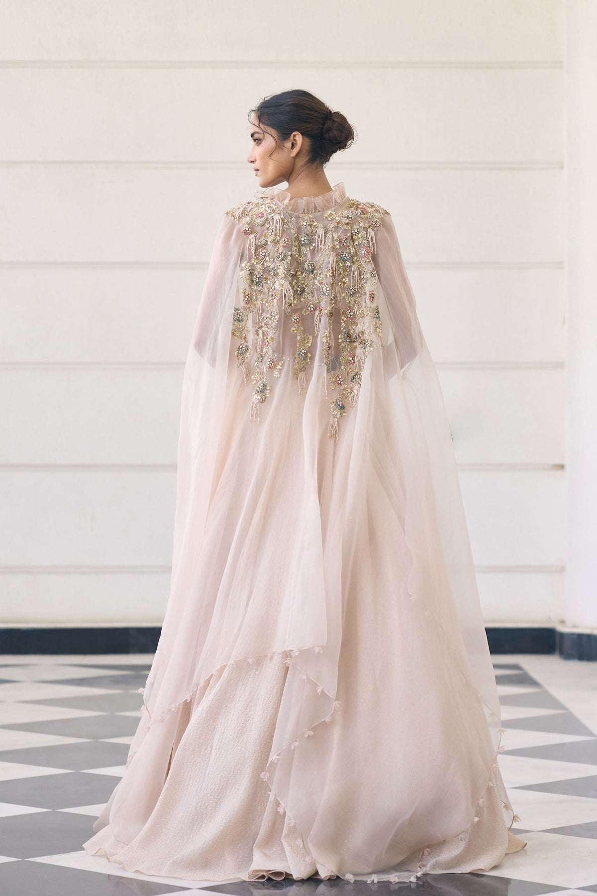 Snowdrop Cape Lehenga Set