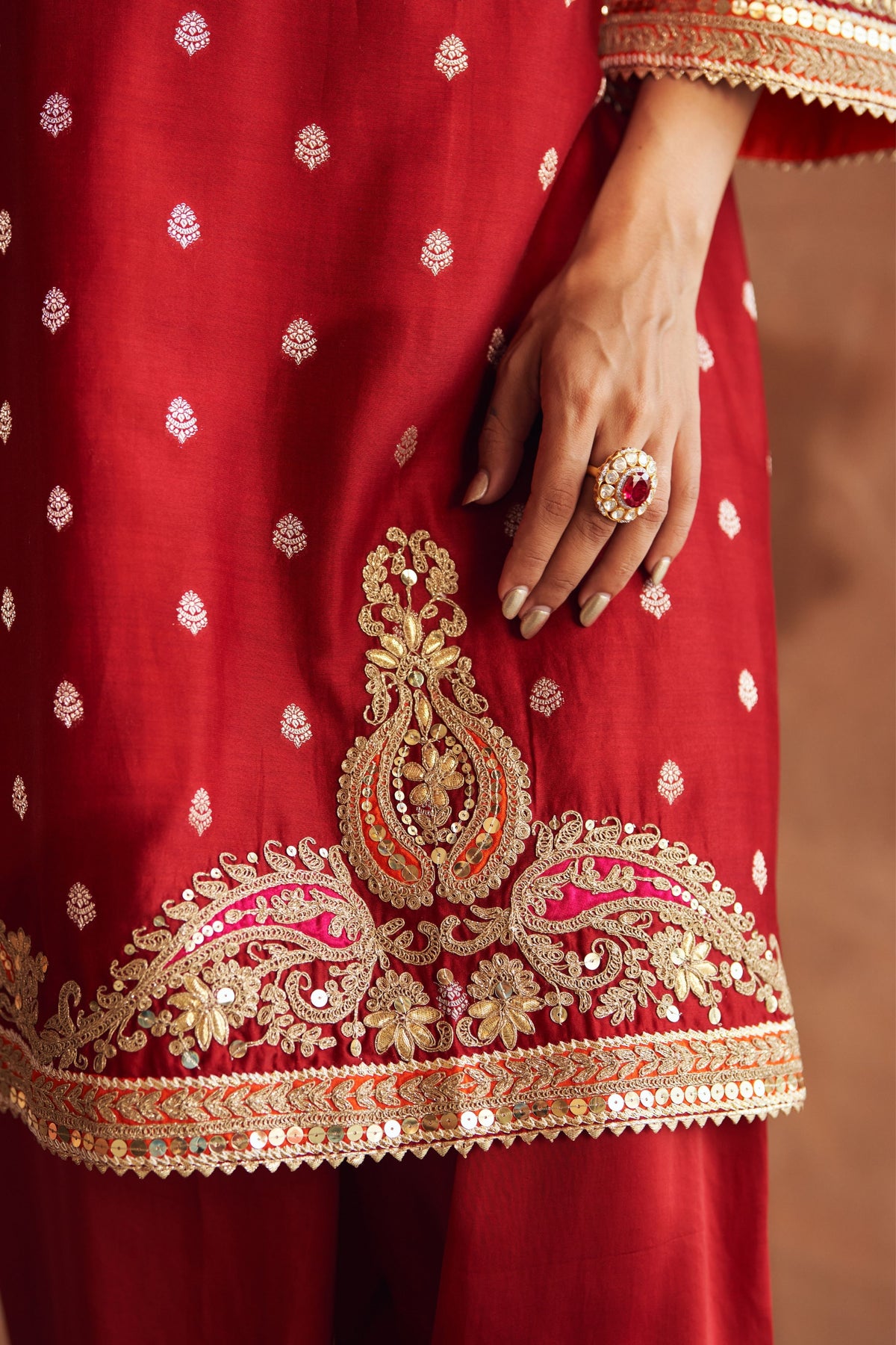 Mehwish Red Kurta Set