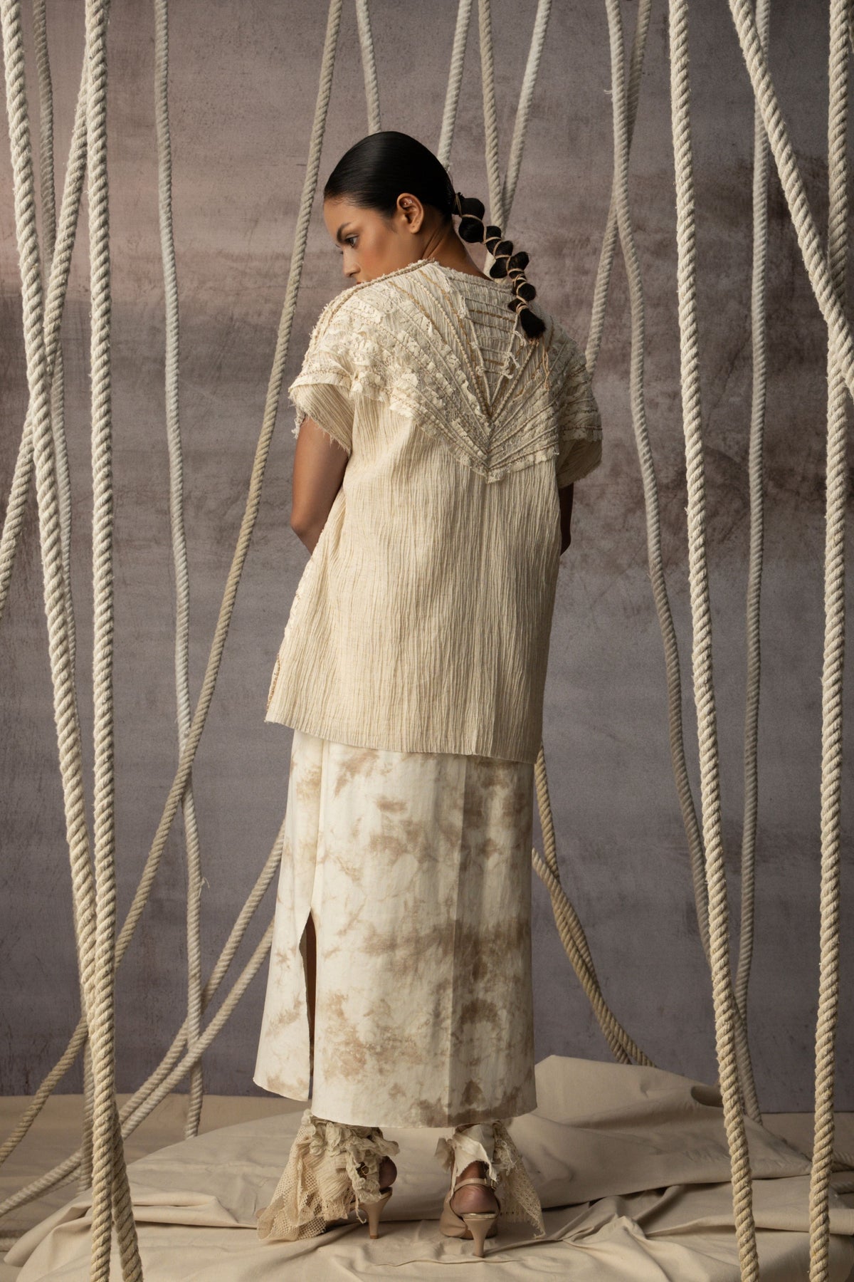 Ivory Crushed Lace Top