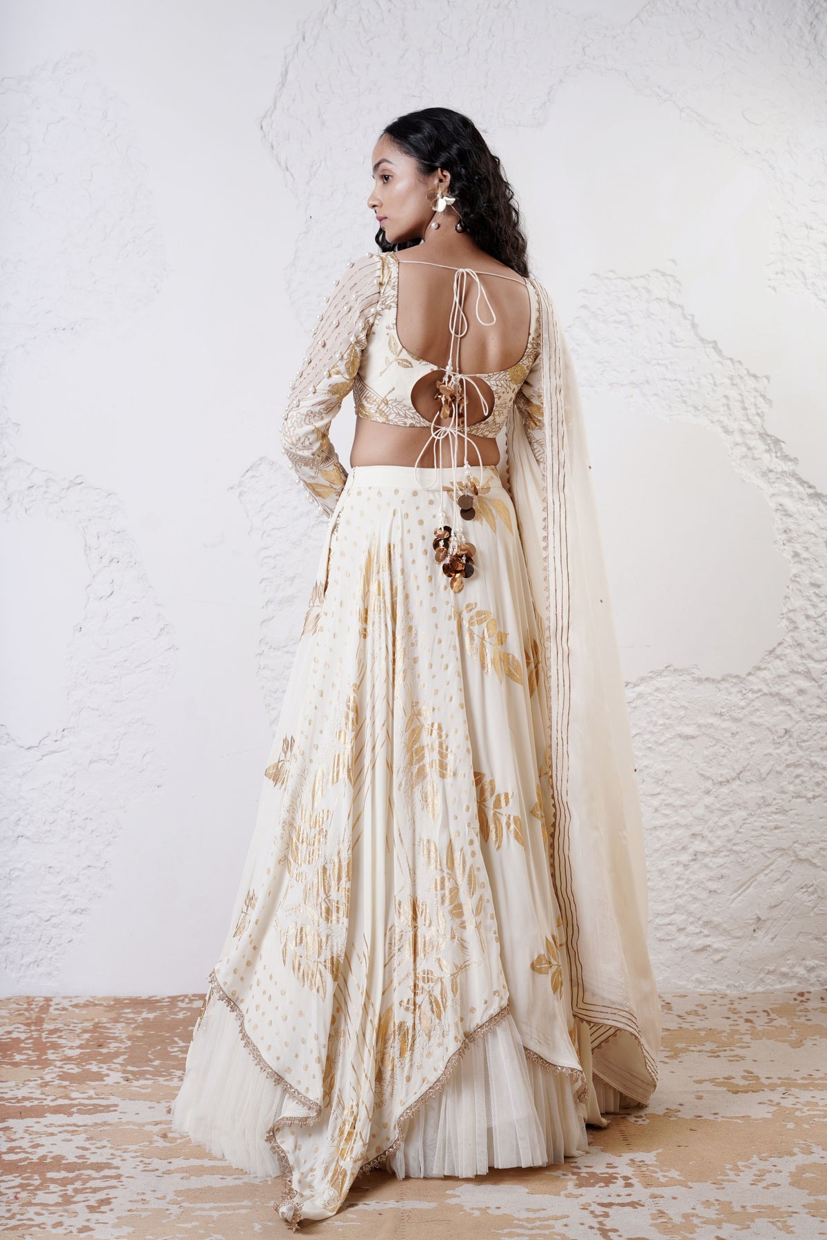 Ivory Foil Lehenga Set