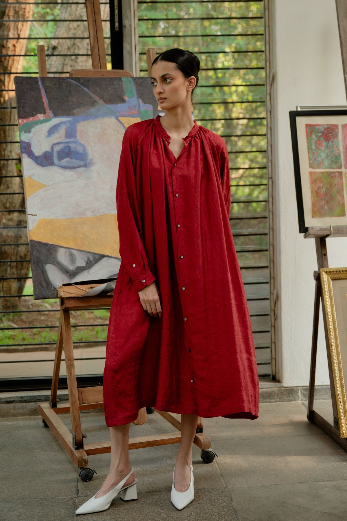 Crimson Red Carol Dress