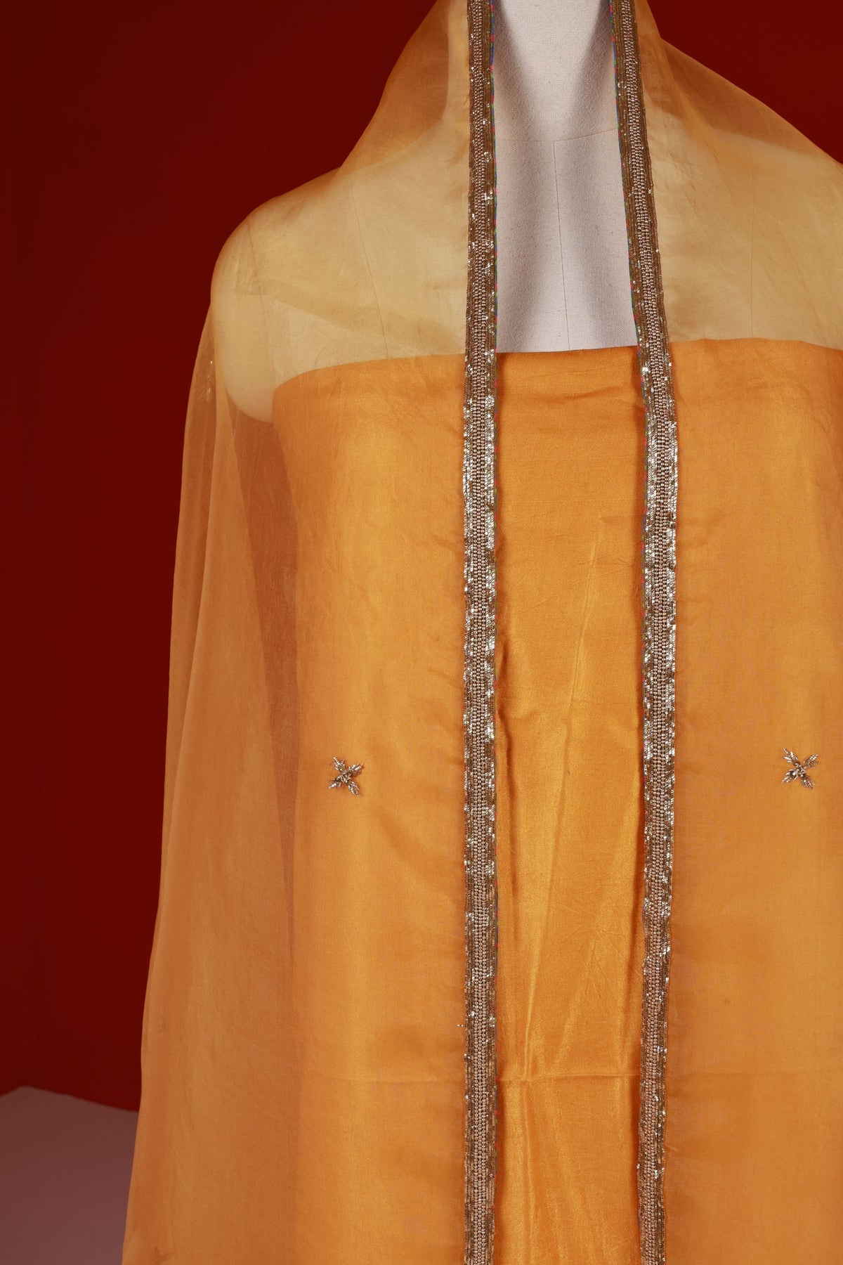 Mustard Embroidered Dupatta