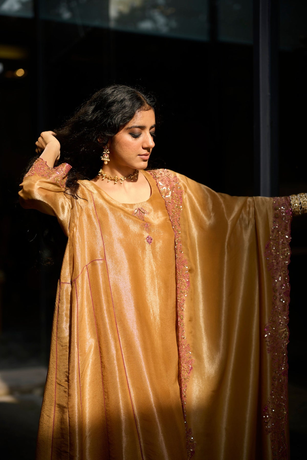 Mustard Dhara Kurta Set