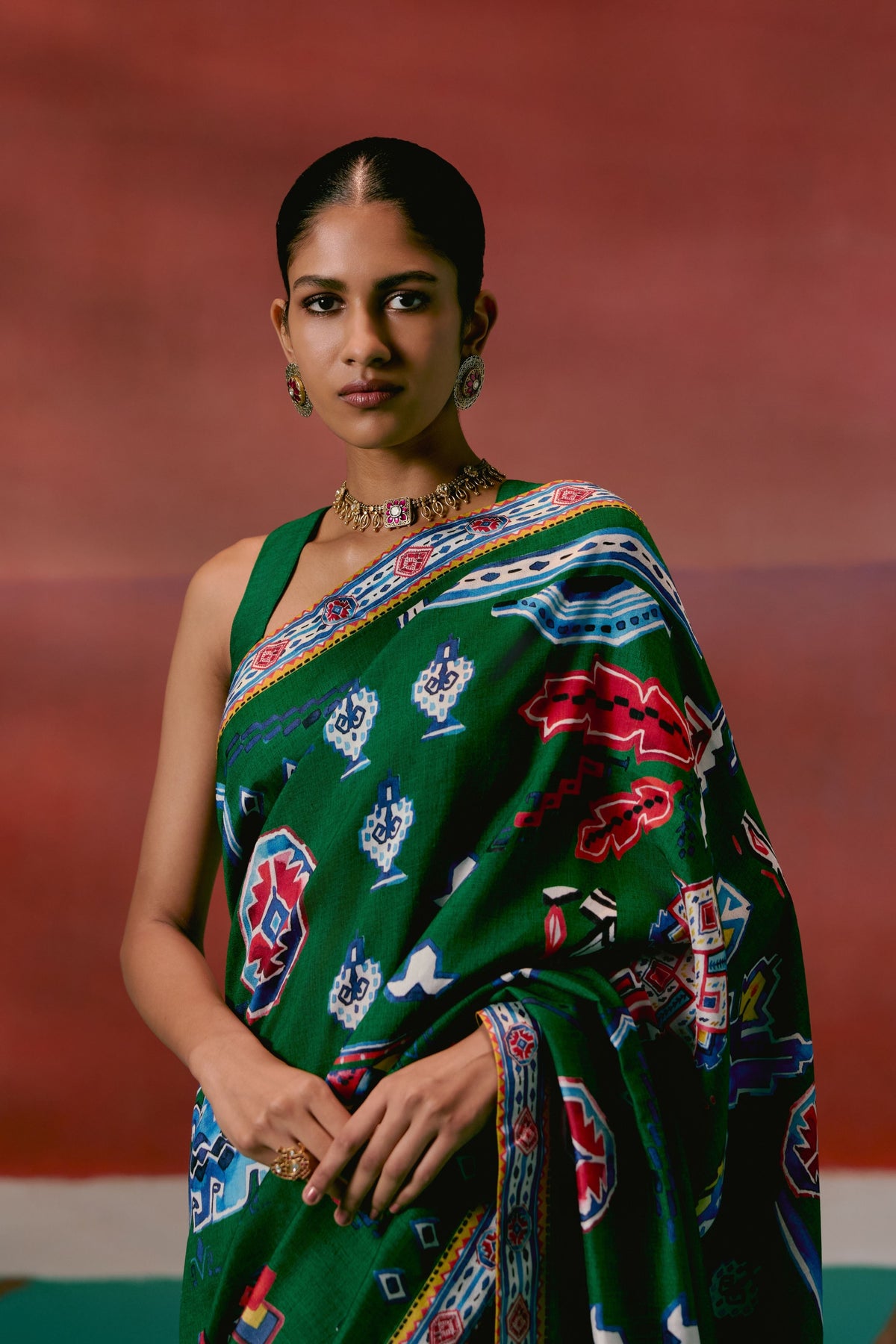 Emerald Aztec Saree