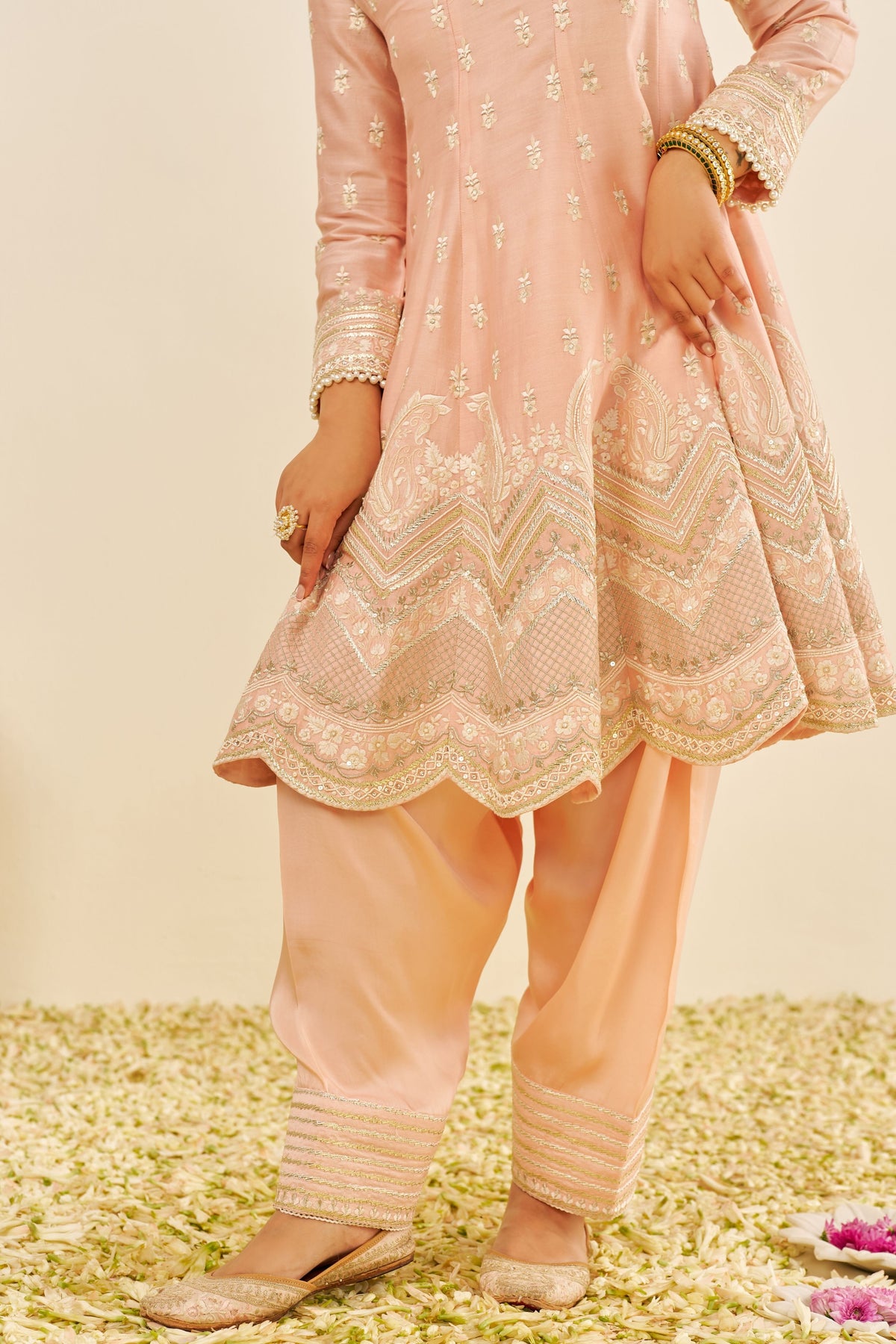 Meeram Rose Pink Anarkali Set