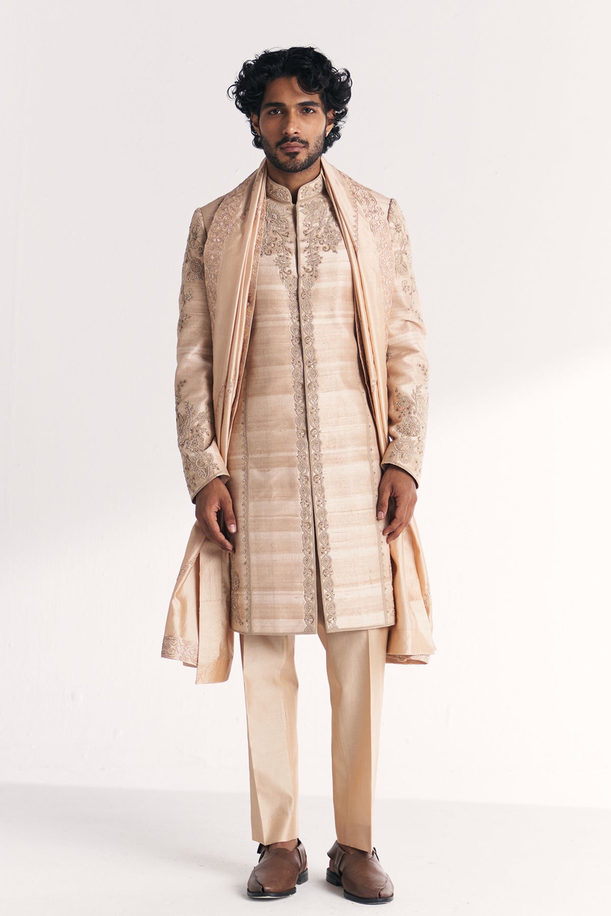 Utsav Ivory Achkan Set