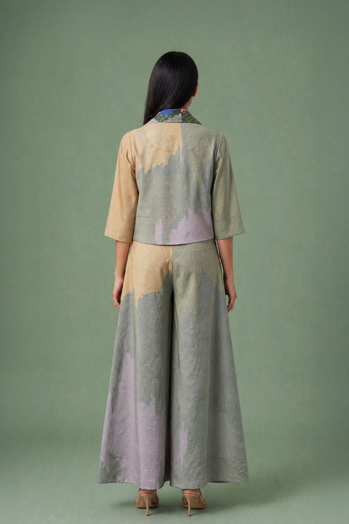 Ikat Cutwork Jumpsuit Jacket Set