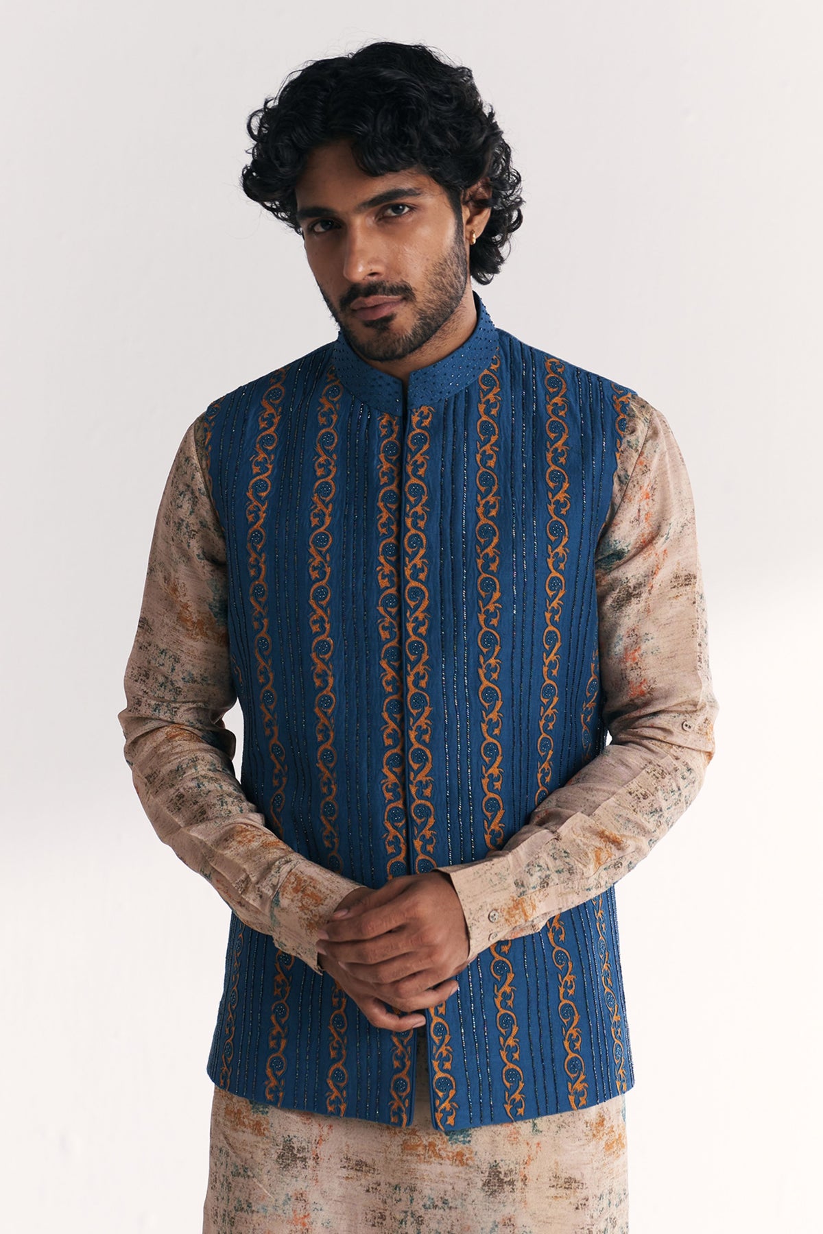 Musawir Blue Nehru Jacket Set