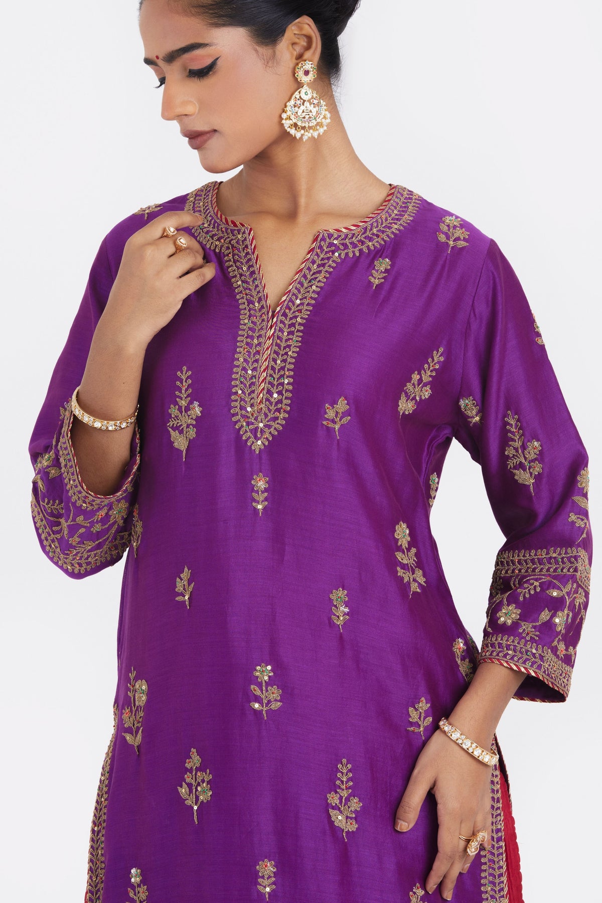 Purple Sharara Set