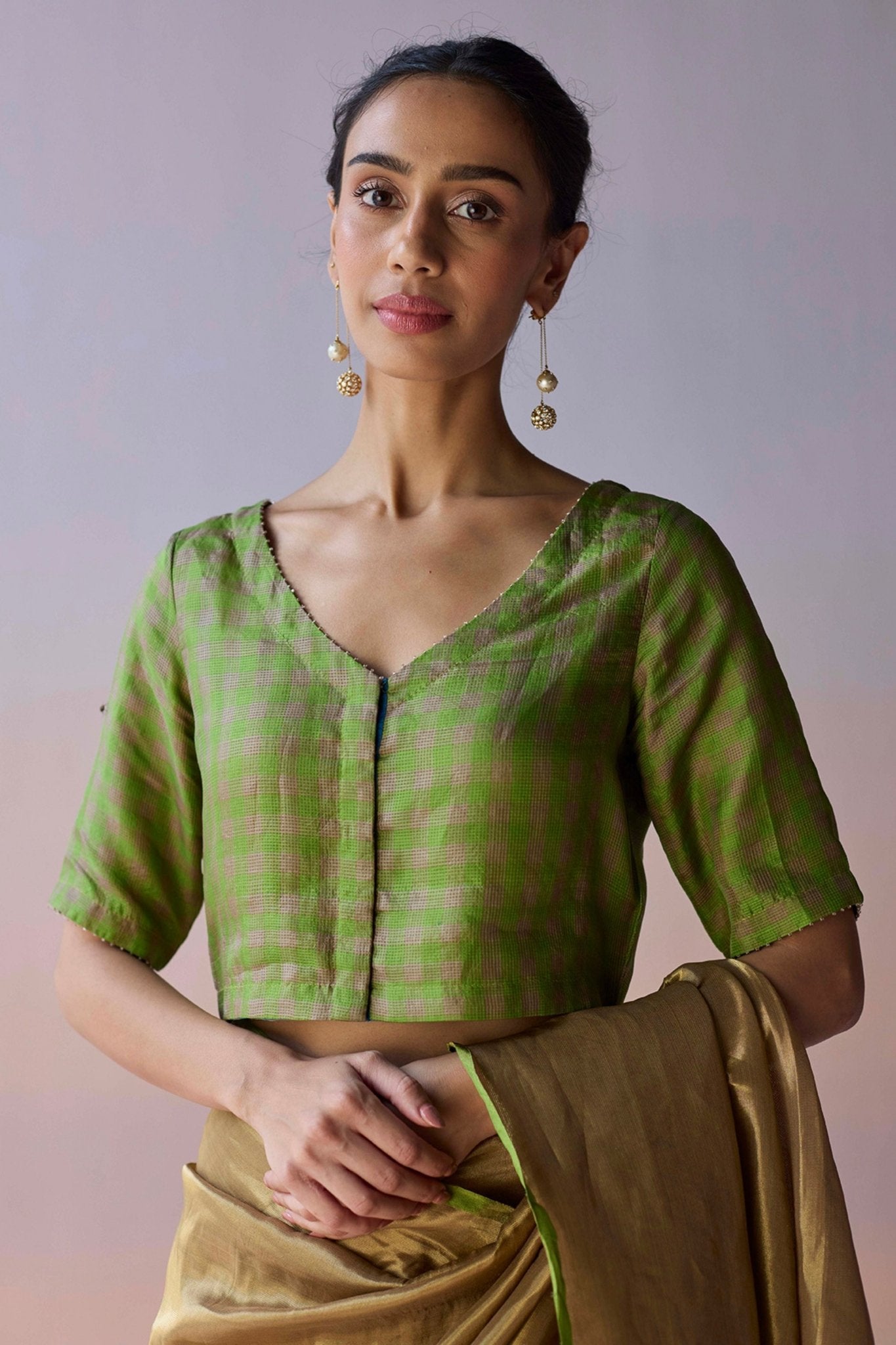 Lightwoven Green Blouse - Surmaye - Elahe