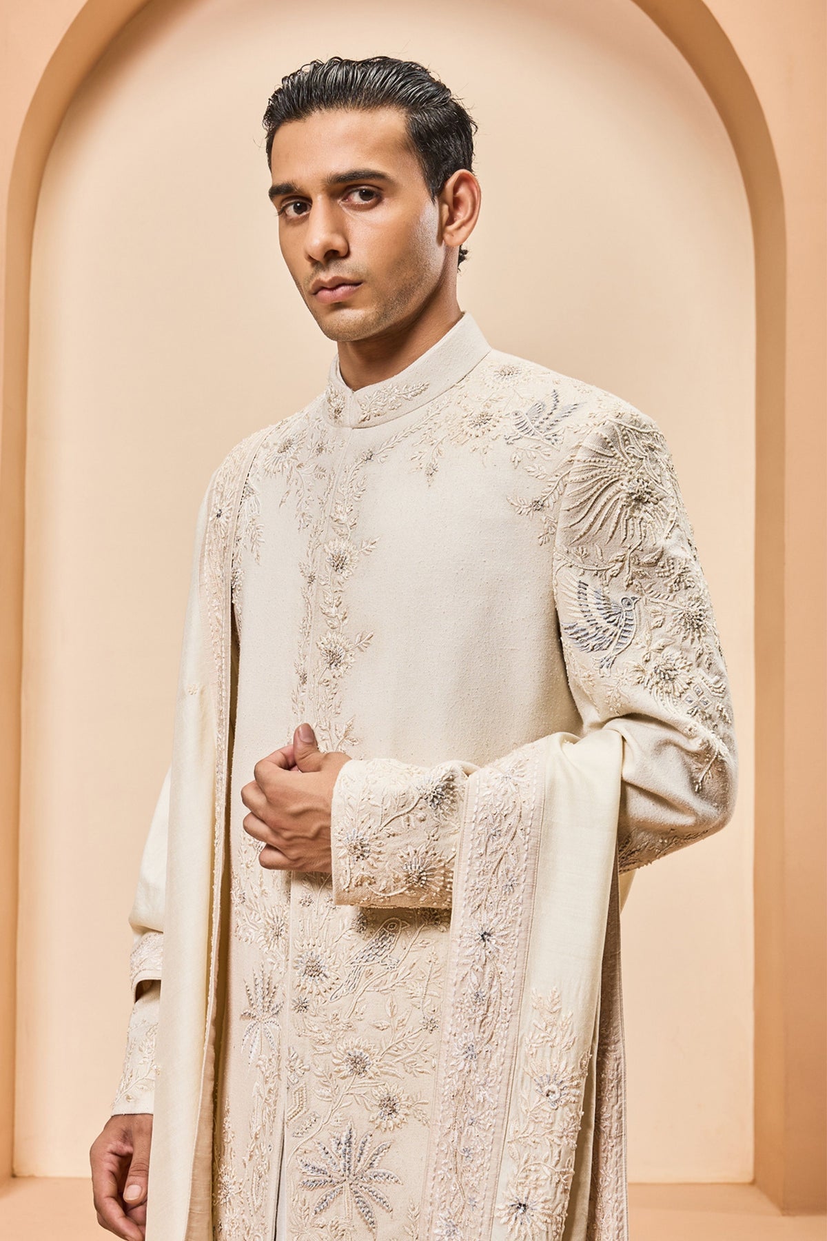 Resham Pearl Sherwani Set