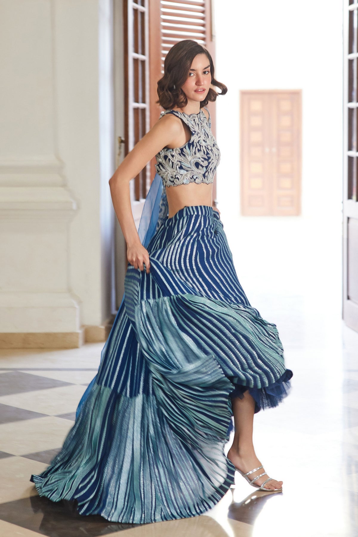 Teal Blue Lehenga