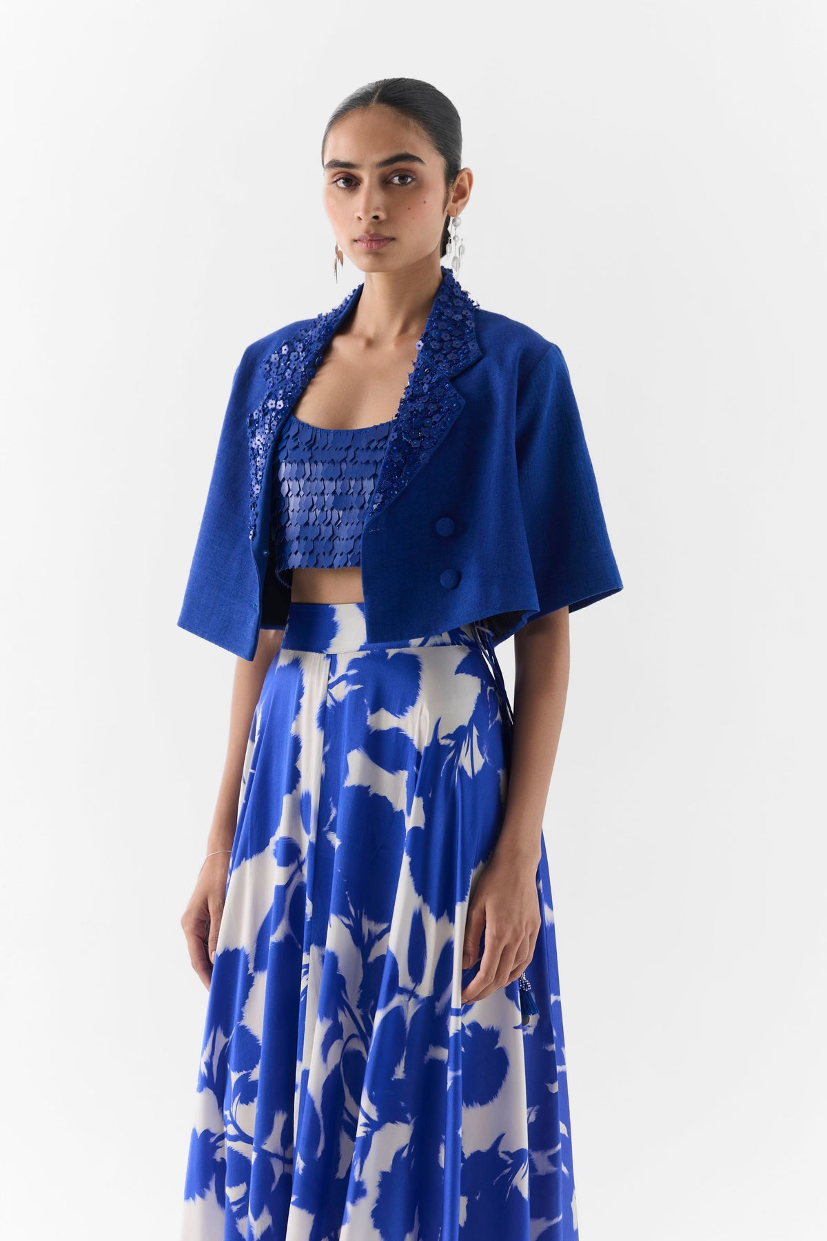 Blue Ink Skirt Set