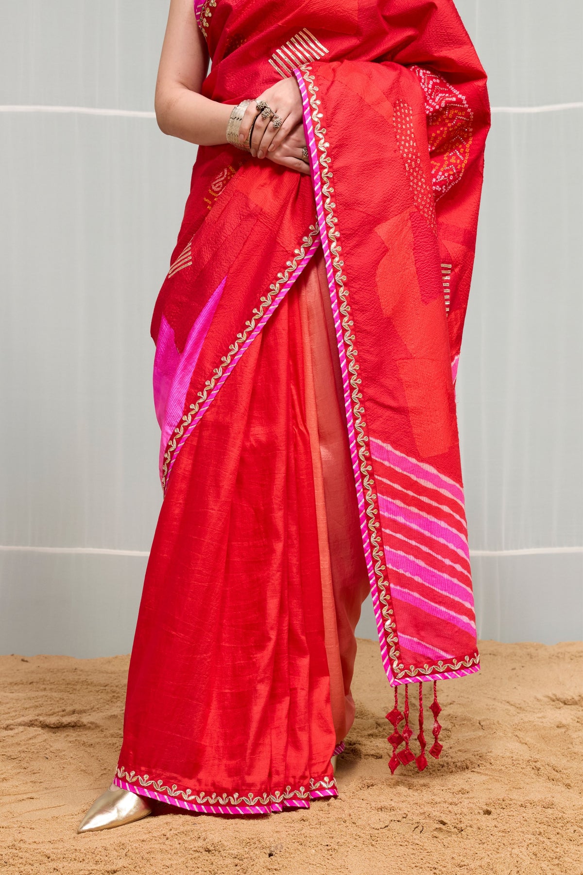 Bandhani Boond Saree