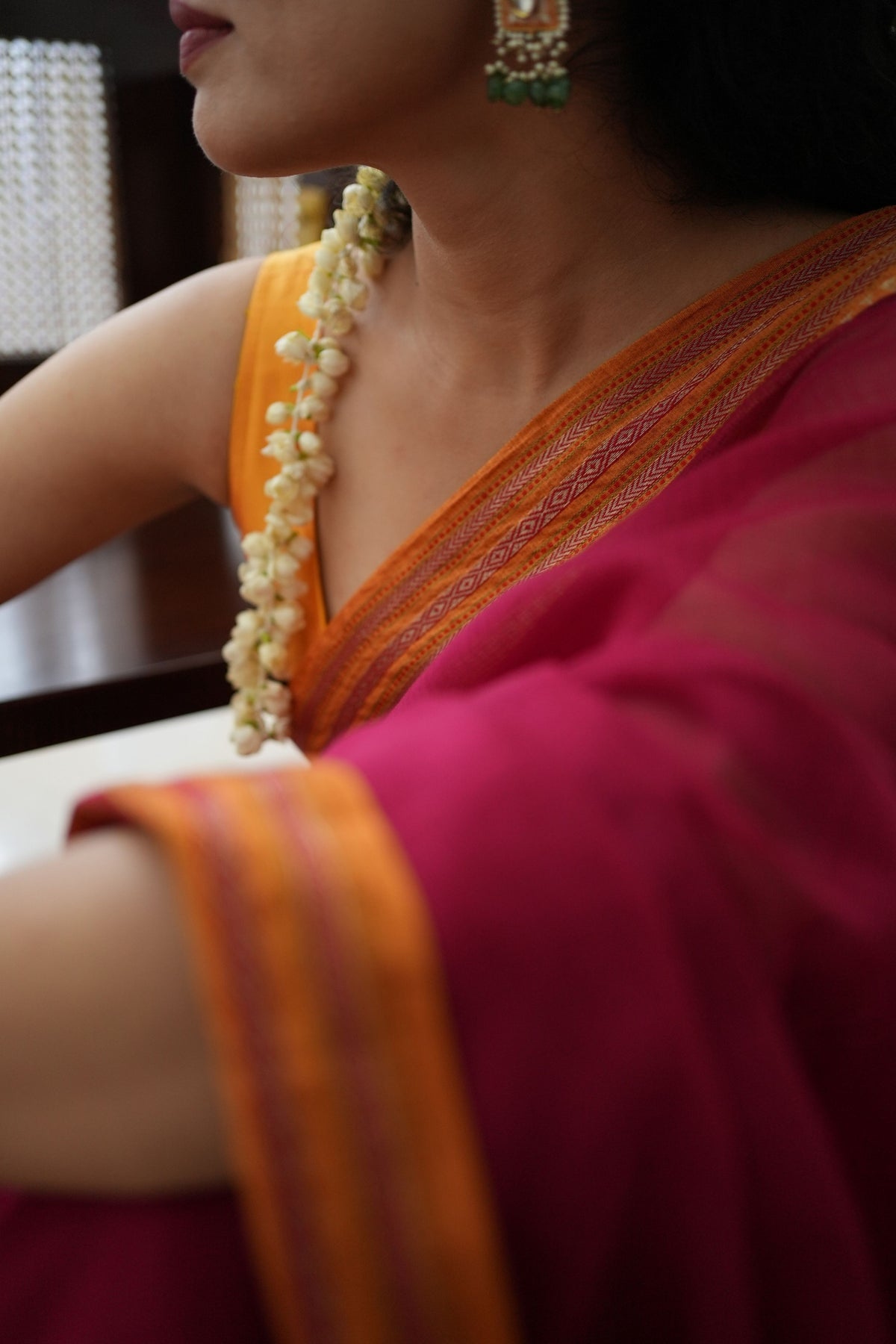 Pratima Timeless Border Magenta Saree