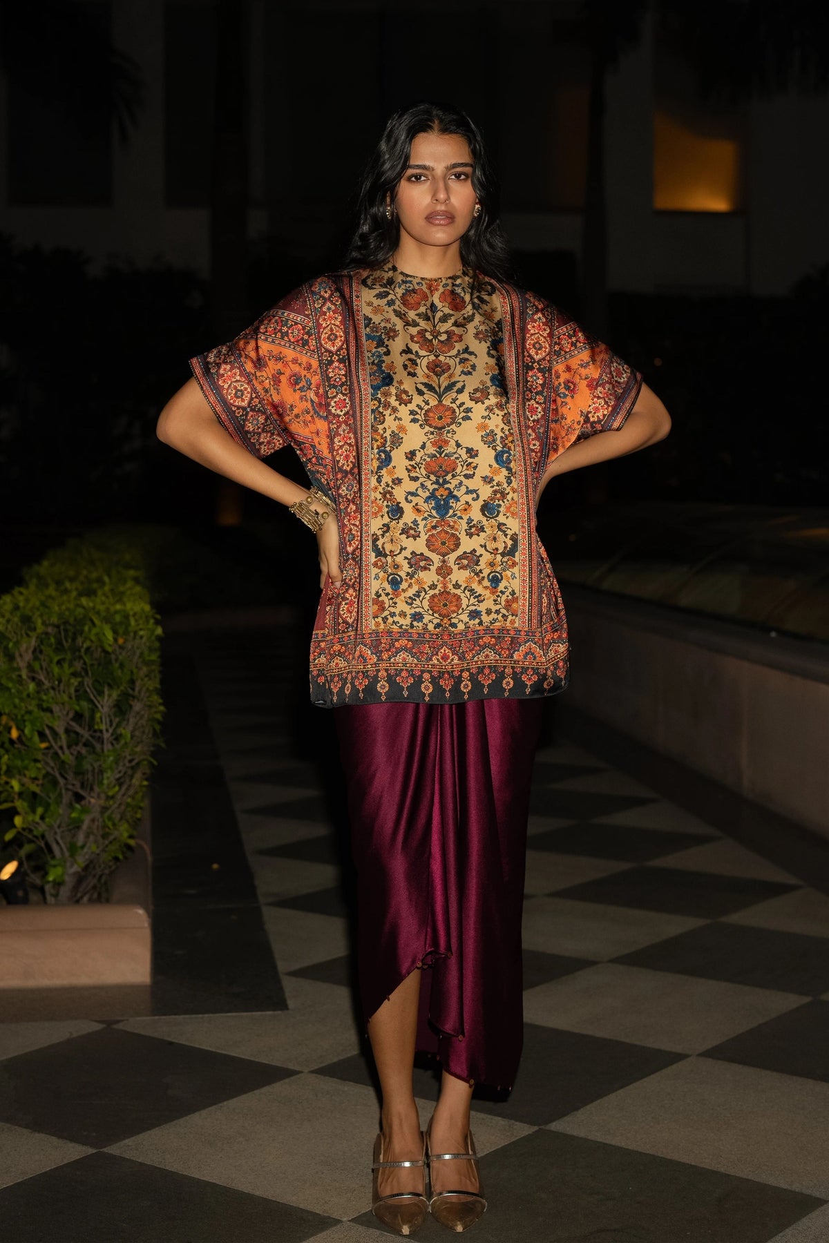 Floral Mosaic Print Top