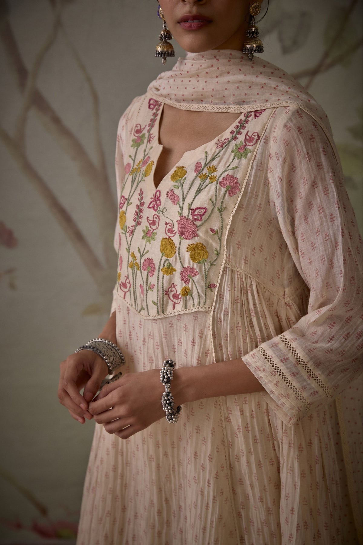 Ivory Block Printed Kurta Set