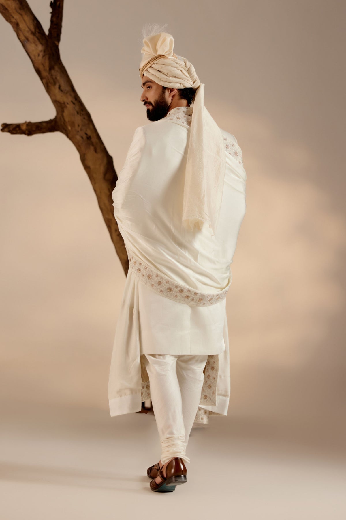 Albino White Sherwani Set