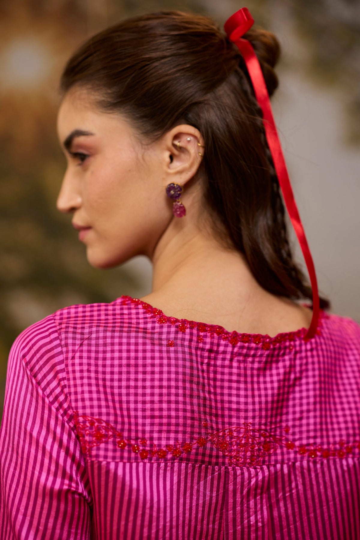 Rhythm n Rhyme Embroidered Pink Kurta Set