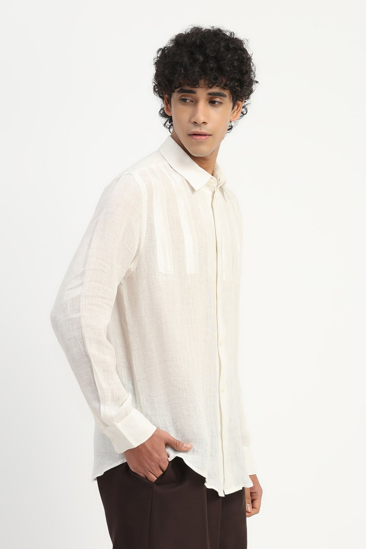Ivory Applique Stripe Shirt