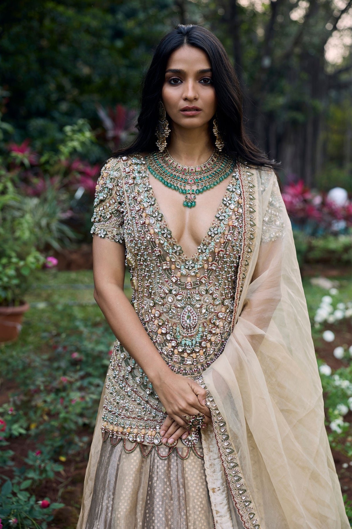 Noor-e-zar Jadau Lehenga Set