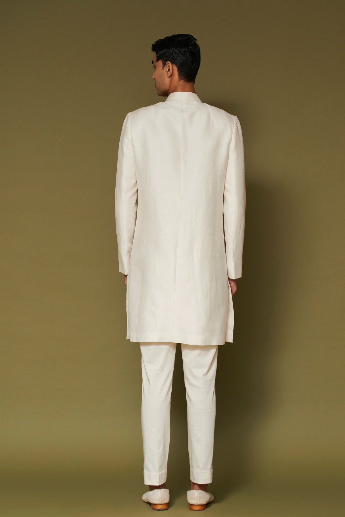 Ivory Embroidered Sherwani Set