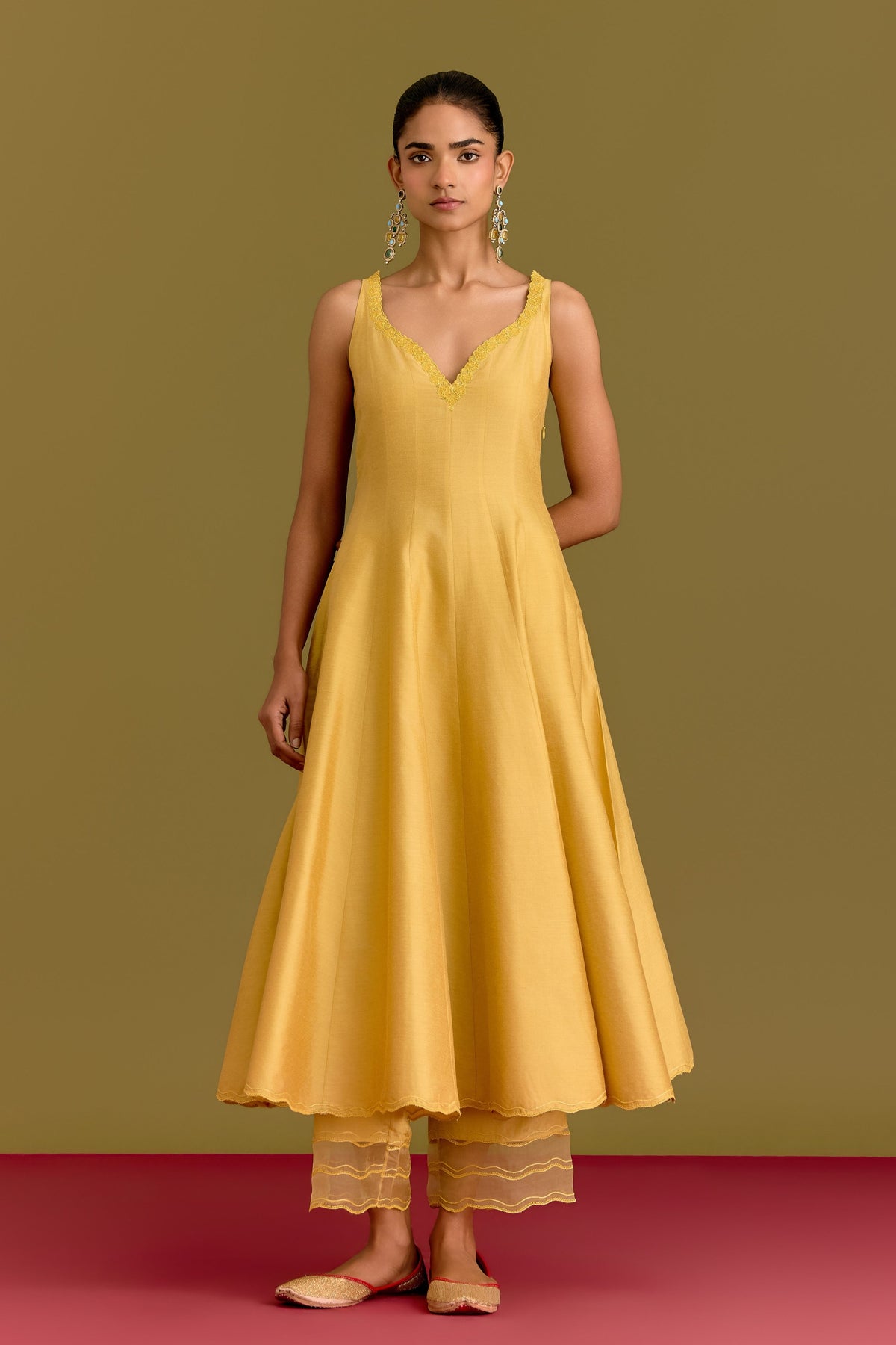 Yellow Anarkali Set