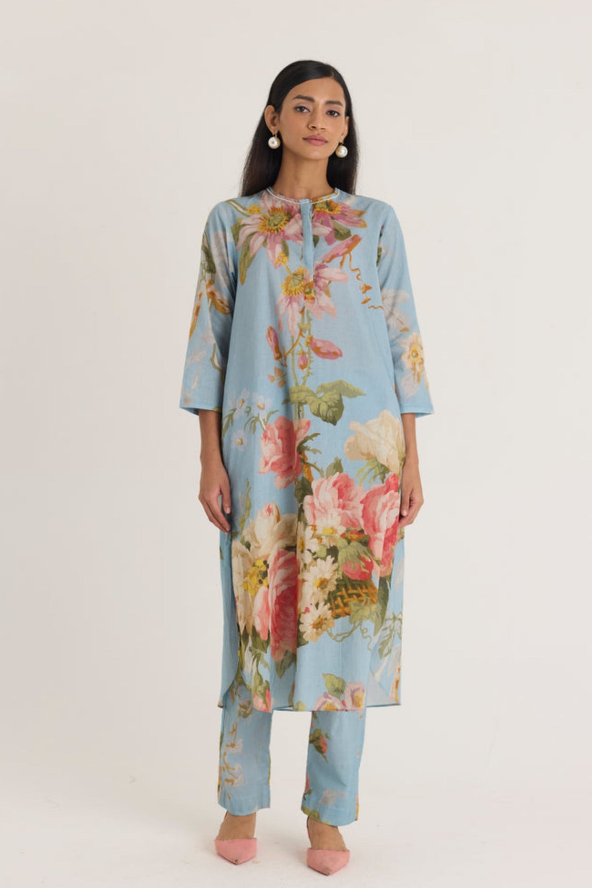 Taffy Long Cotton Kurta Set