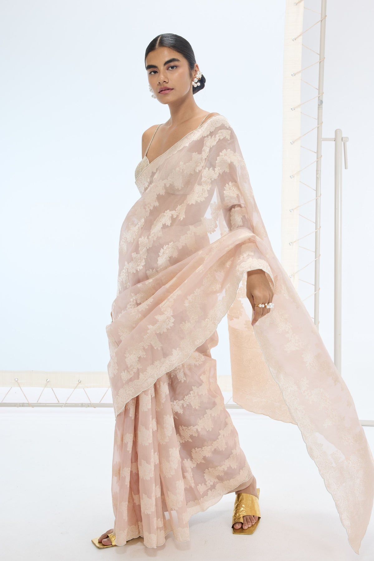 The Velma Saree in Peach