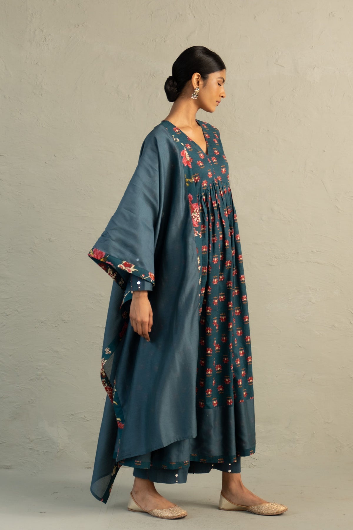 Teal Anarkali Set