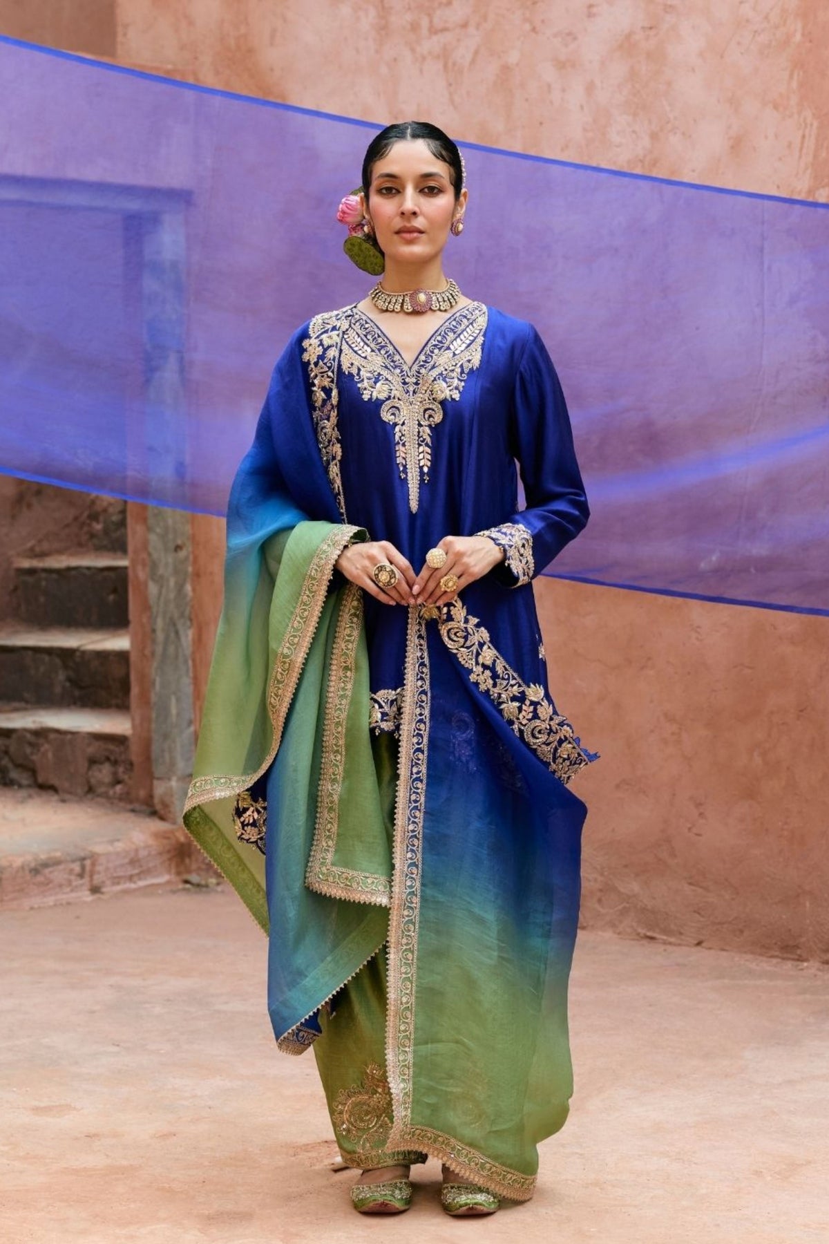 Neera Blue Tunic Set