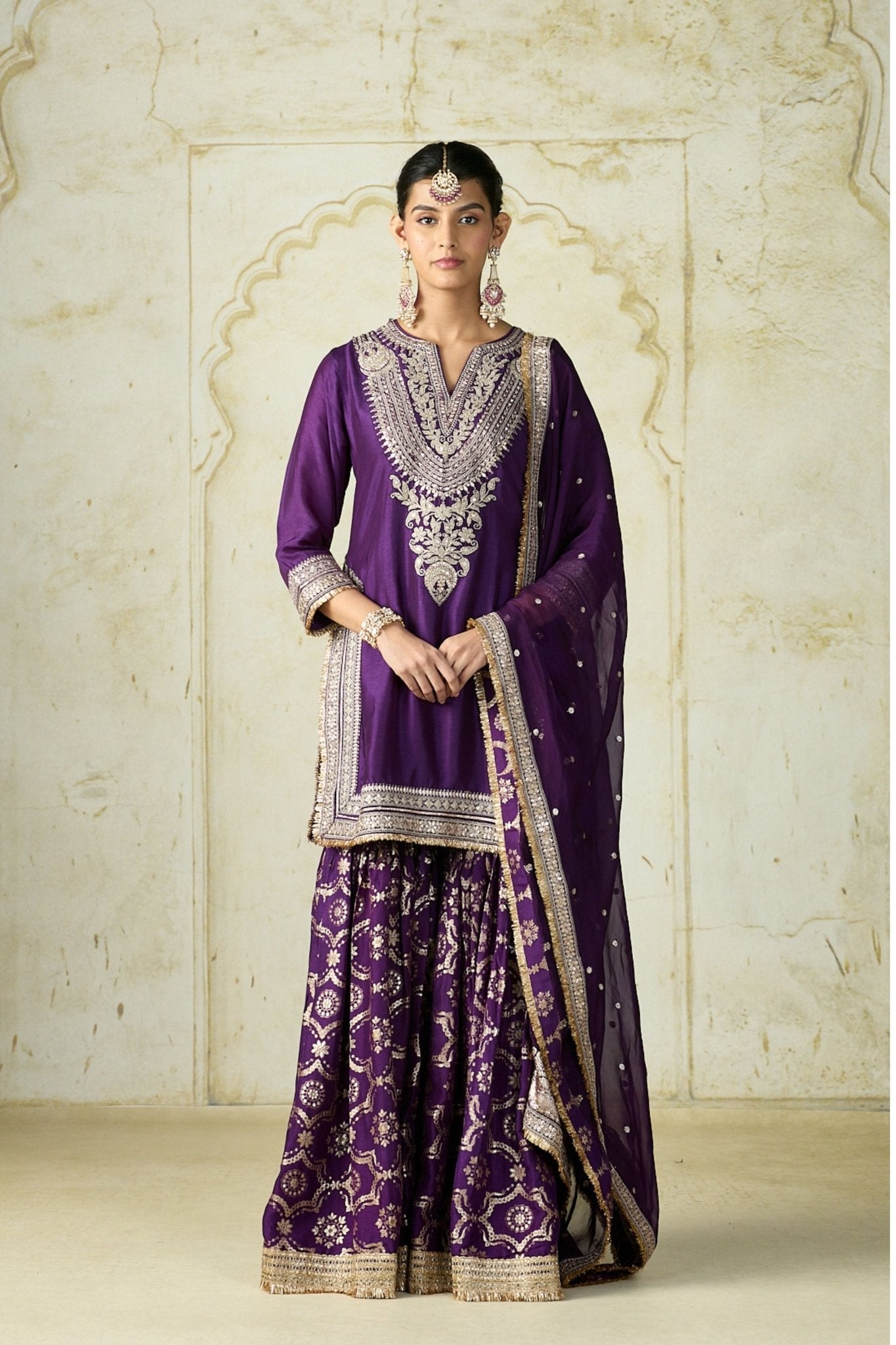 Purple Ameena Sharara Set - Gopi Vaid - Elahe