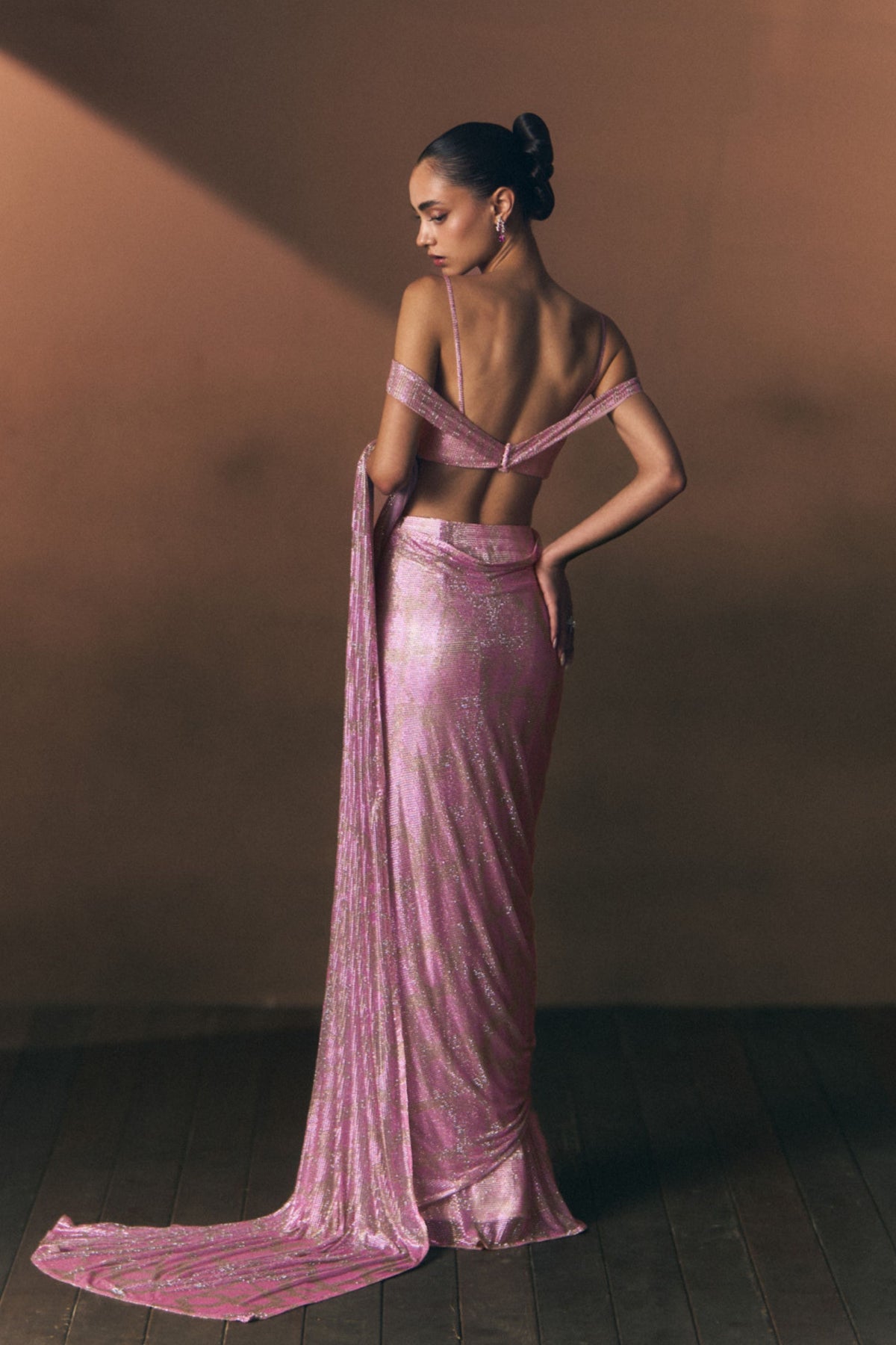 Marigold Drape Saree Set