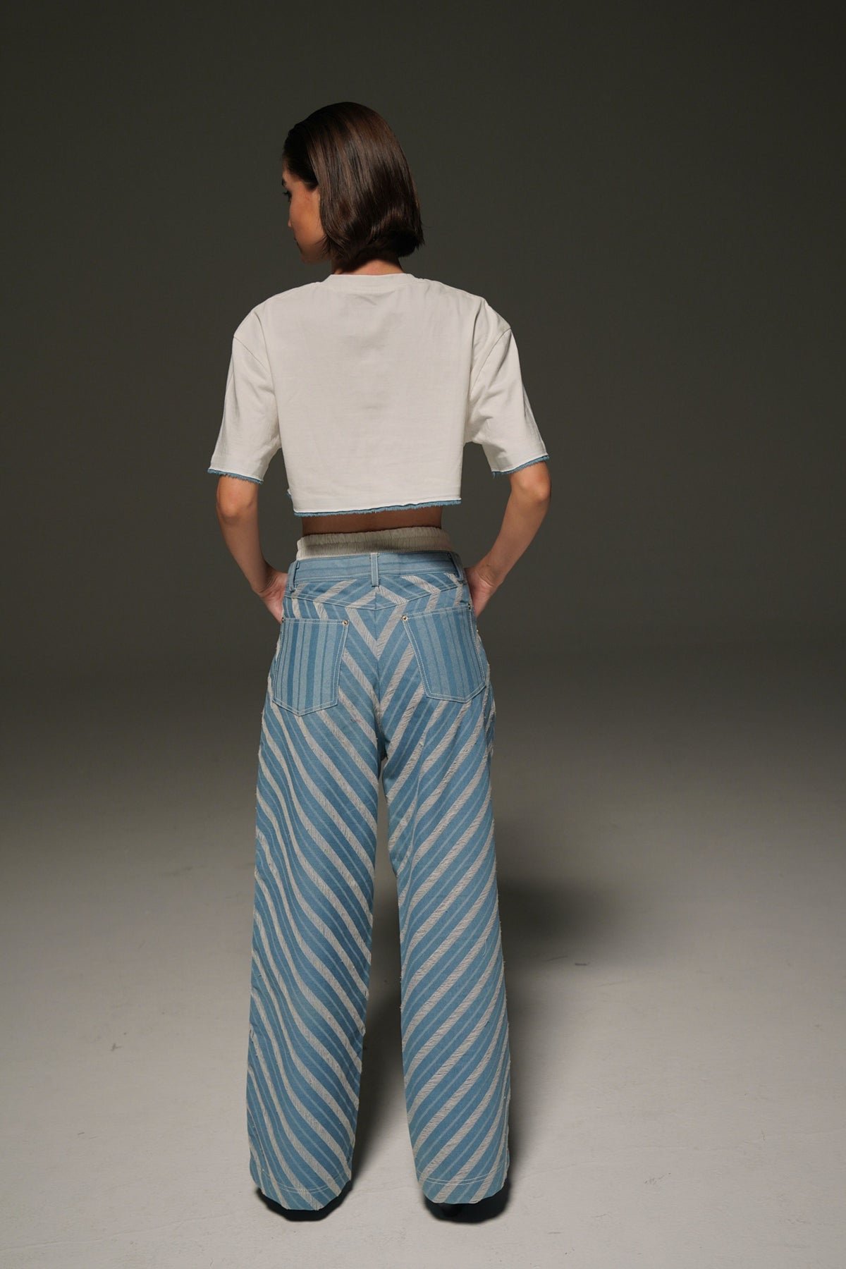Contrast Boxer Denim Pants