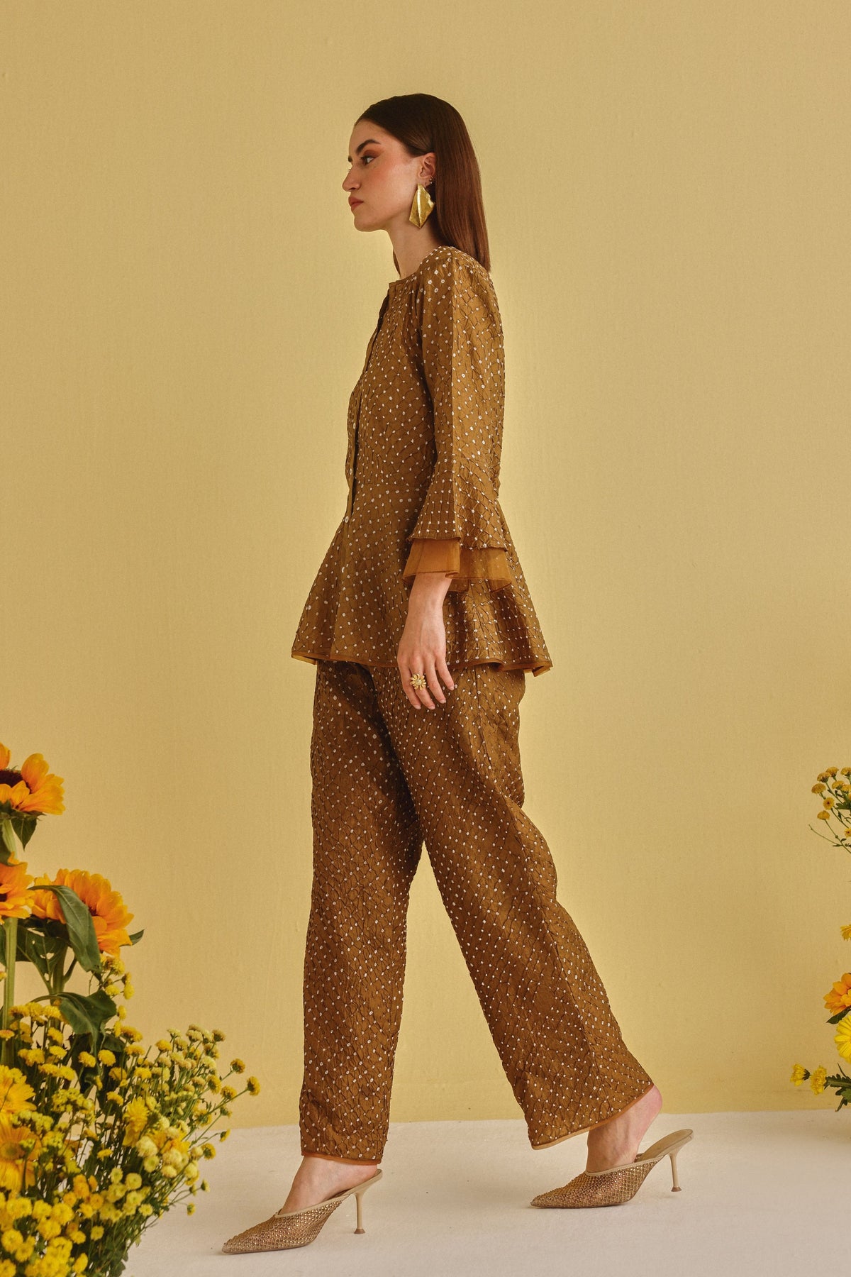 Mocha Bandhani Pants