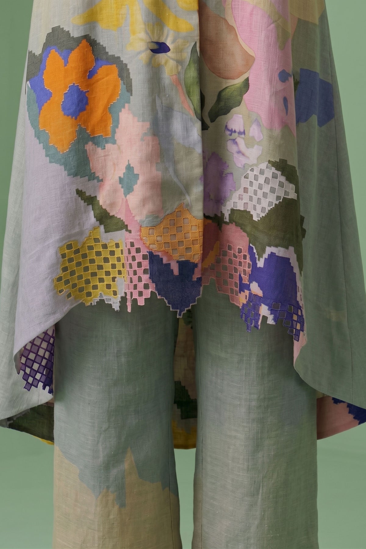 Ikat Cutwork Tunic Set