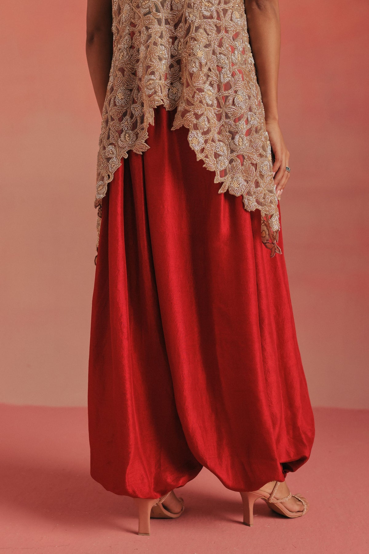 Long Asym Gilet Dhoti Set