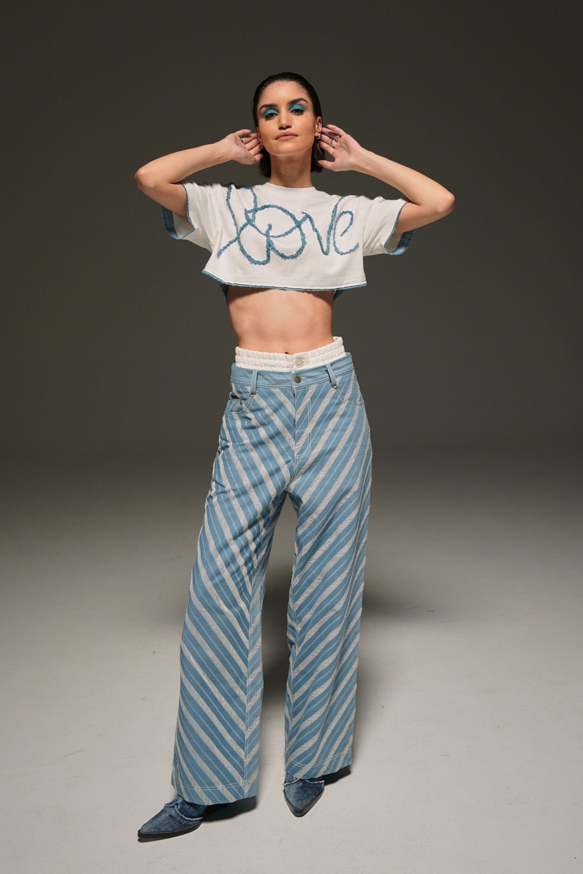 Contrast Boxer Denim Pants