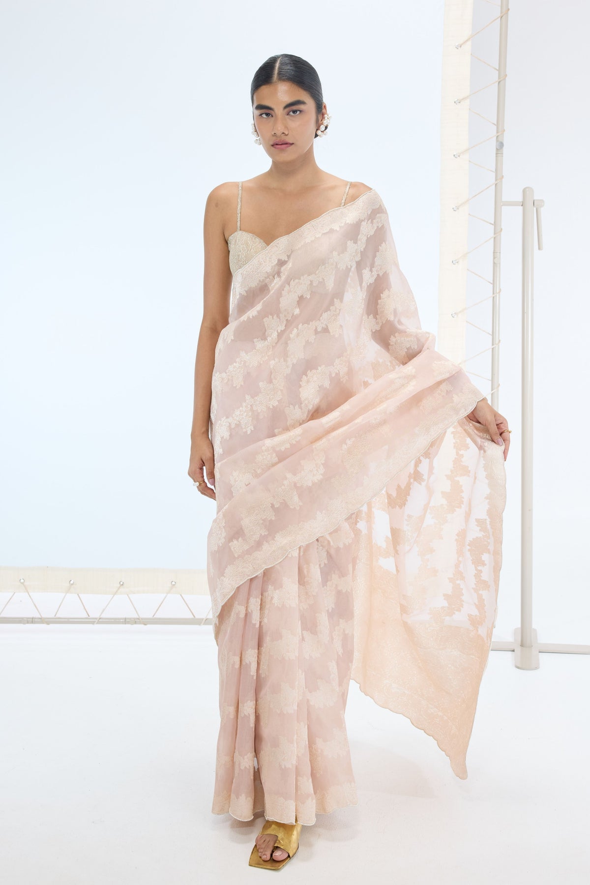 The Velma Saree in Peach