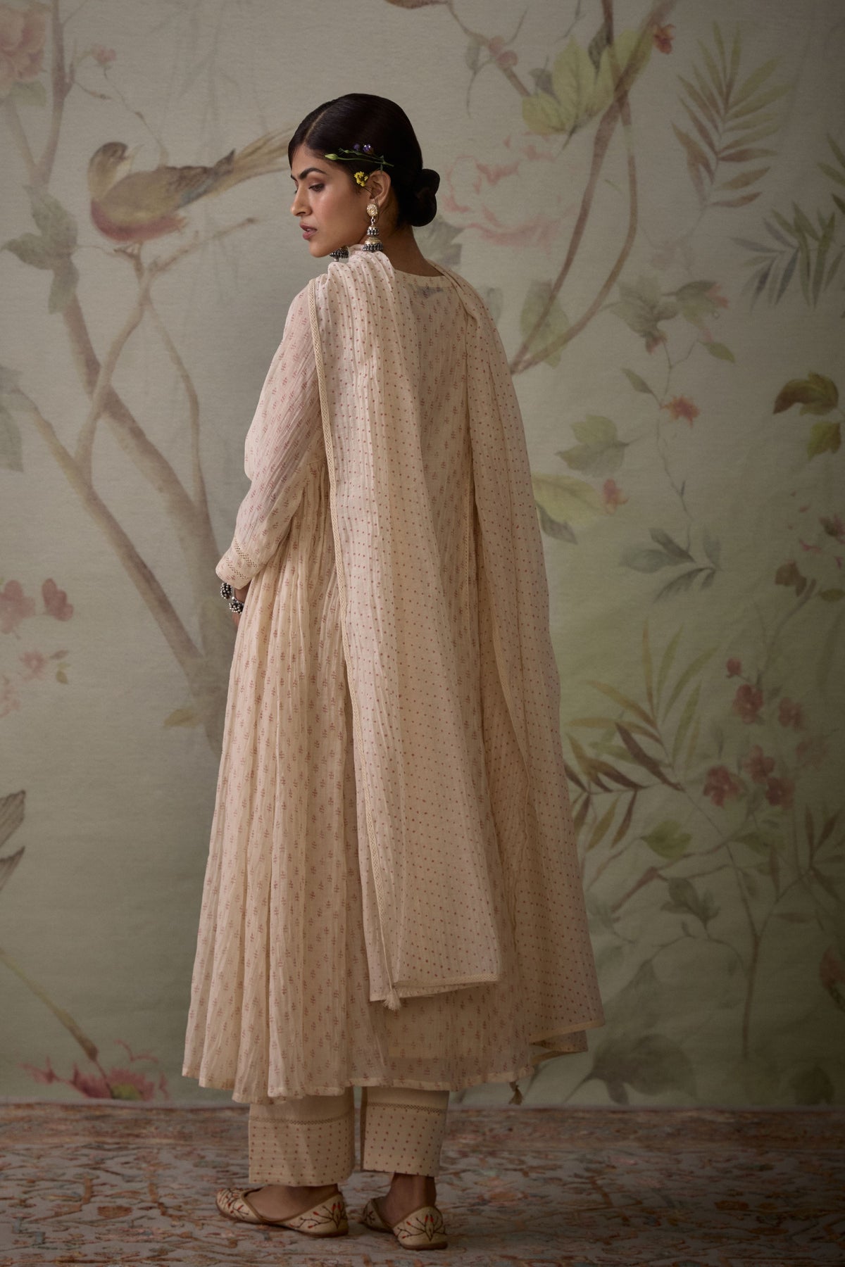 Ivory Block Printed Kurta Set