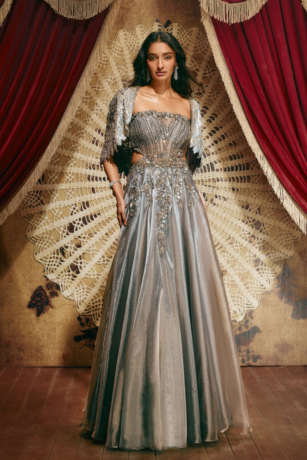 Hazel Charcoal Gown