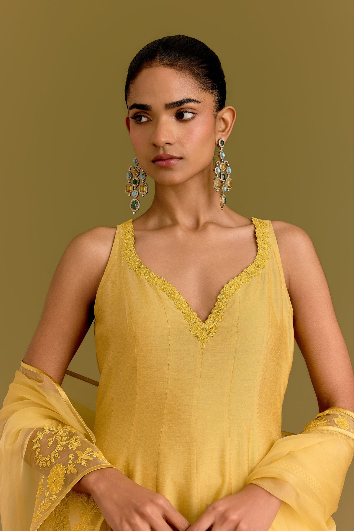 Yellow Anarkali Set