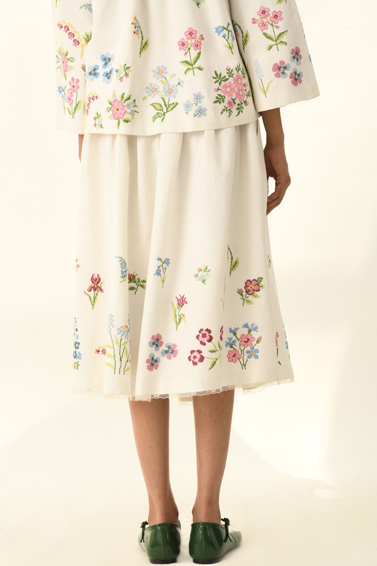 White Bellinda Pleated Skirt