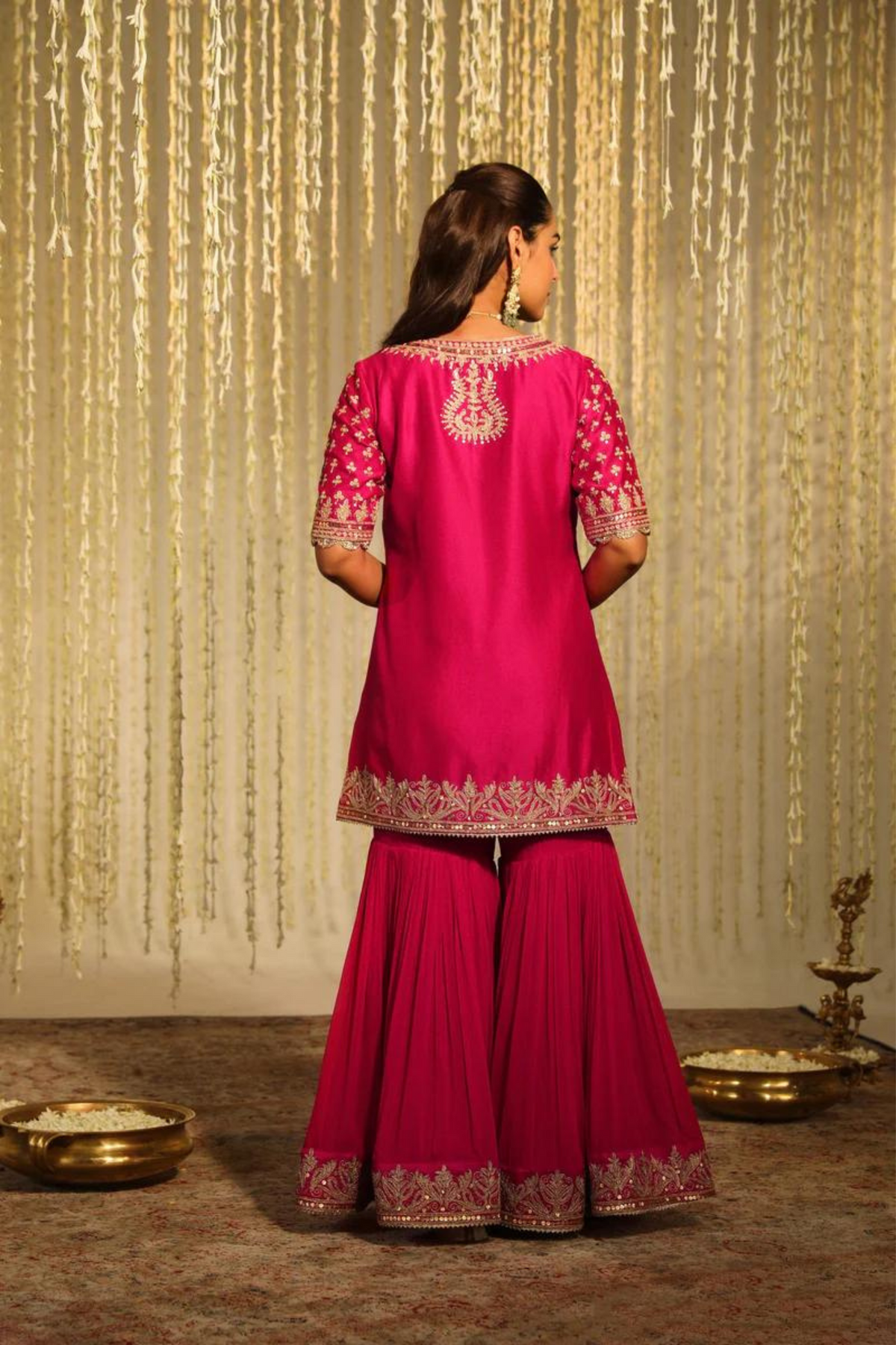 Aaira Hotpink Sharara Set