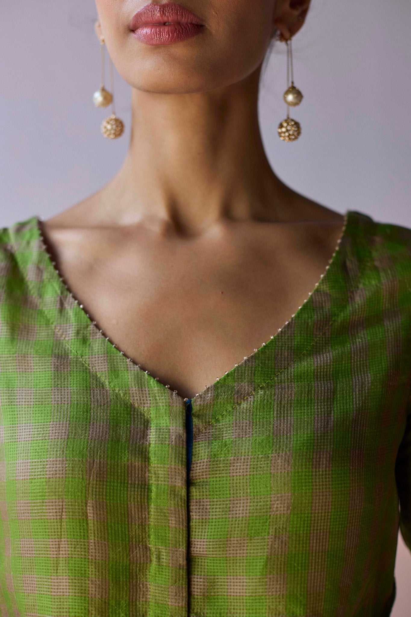 Lightwoven Green Blouse - Surmaye - Elahe