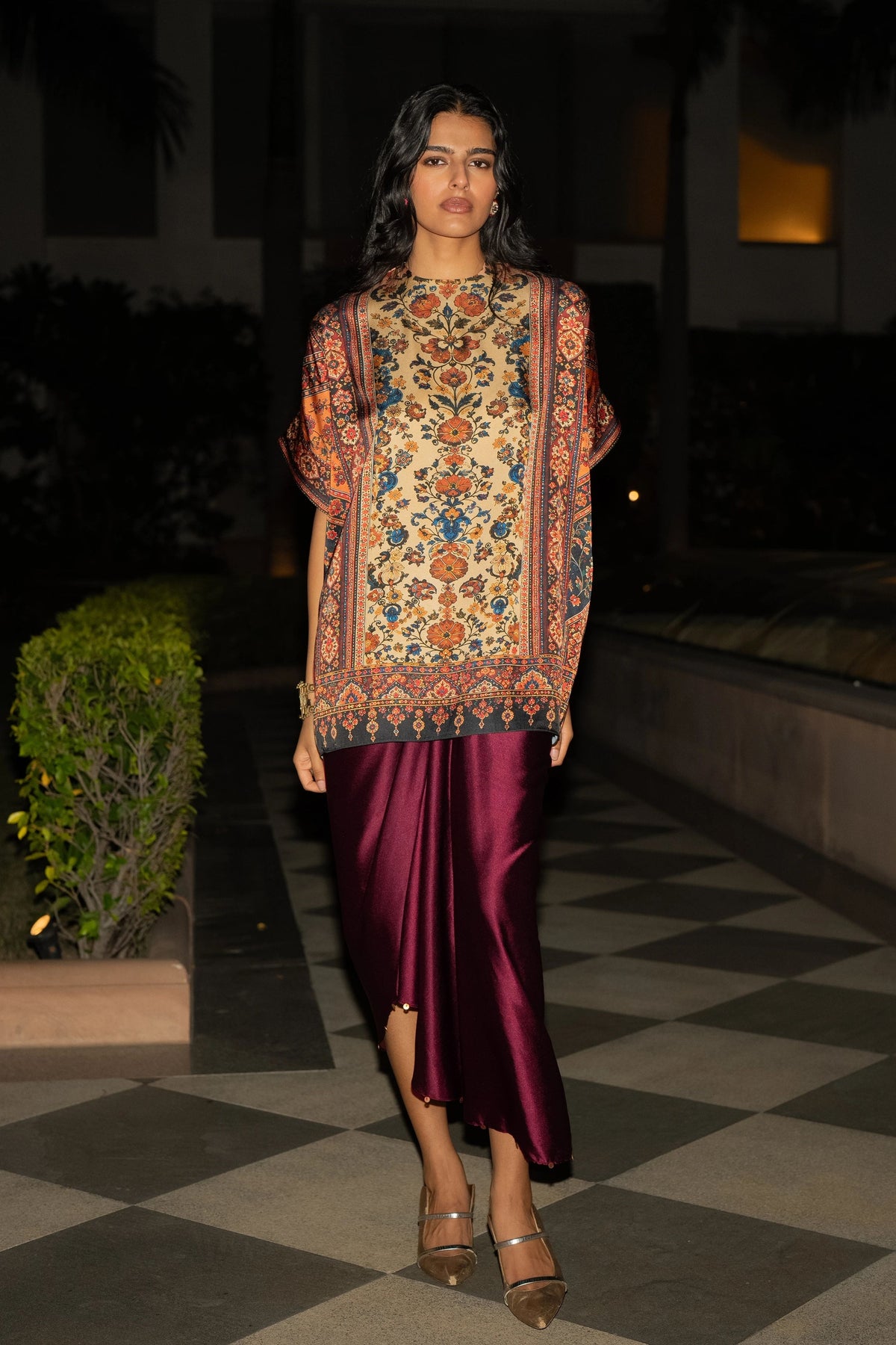 Satin Drape Skirt