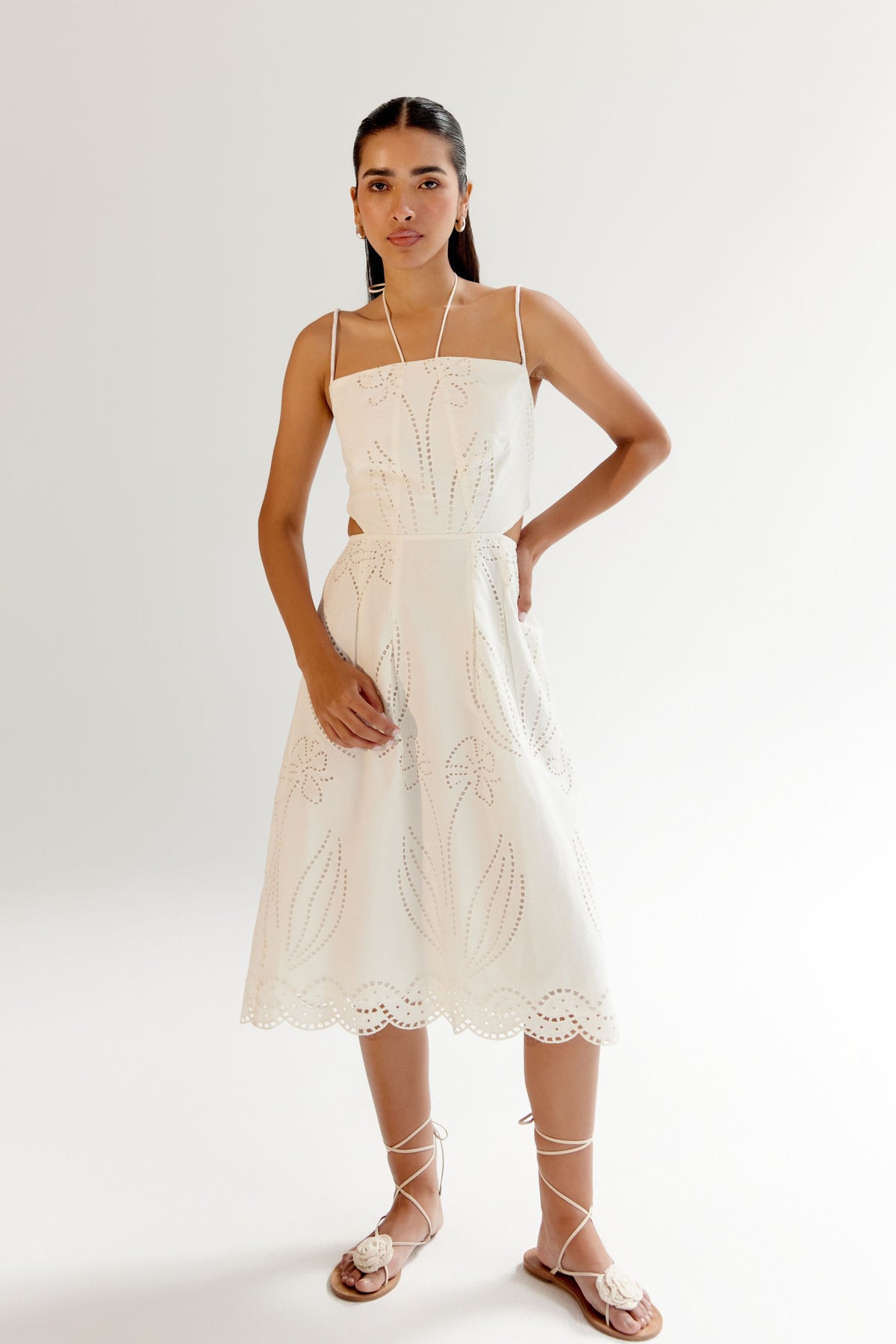 White Ariel Midi Dress