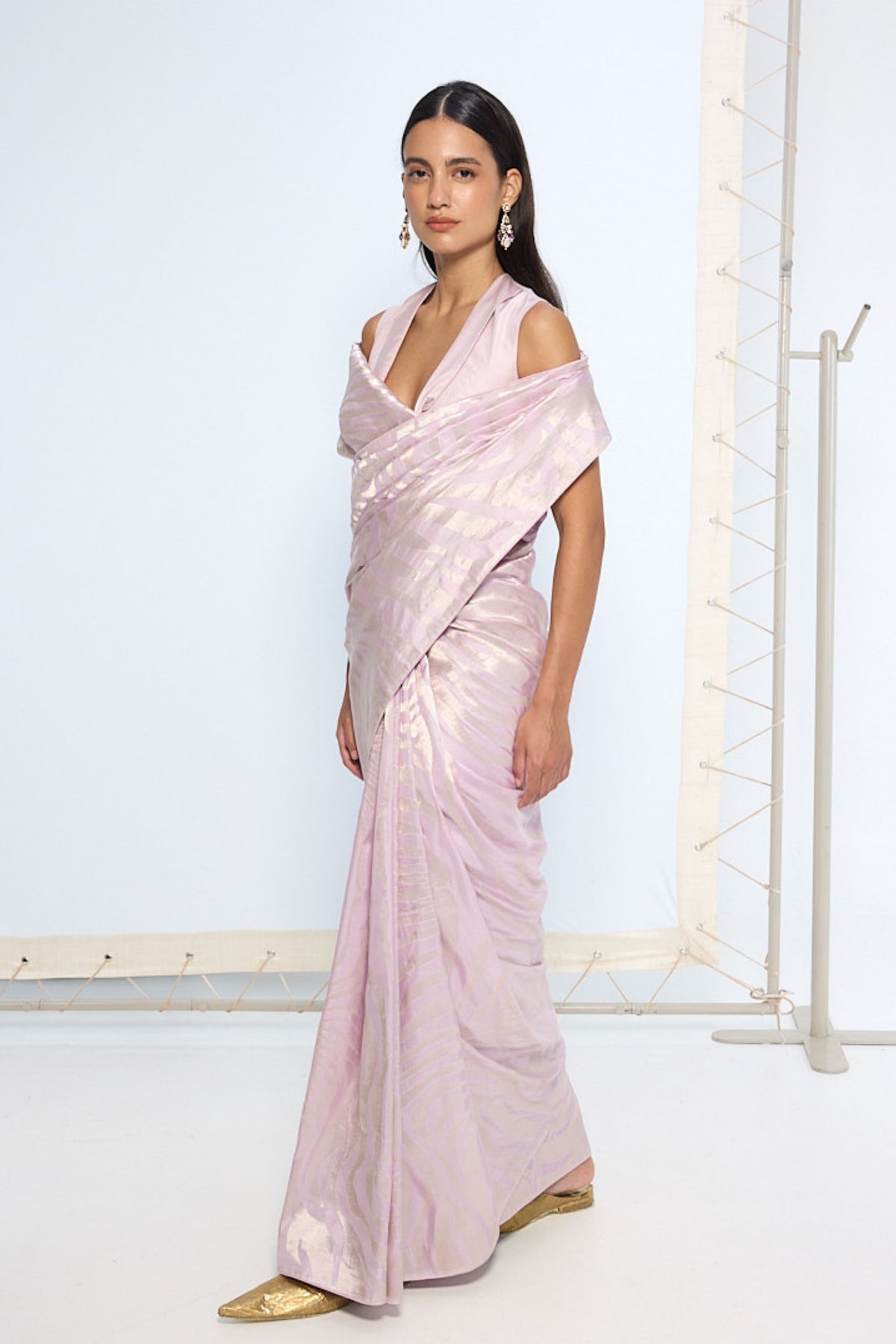 Handwoven Lilac Silk Saree